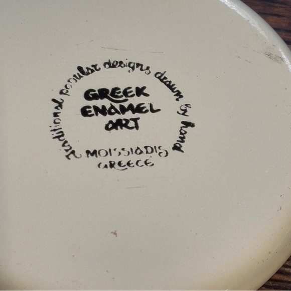 Vintage Greek Folk Art Enamel Coasters Moissiadis Greece 1970s - Picture 4 of 4